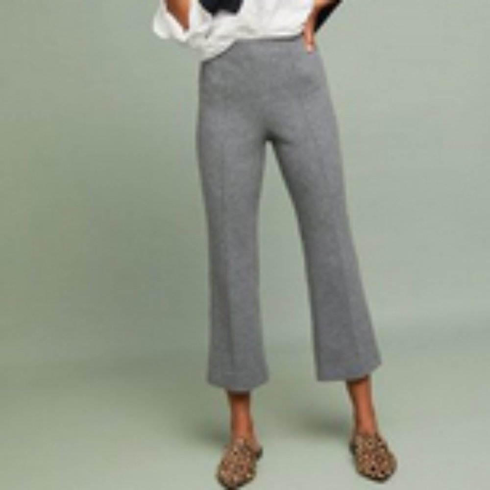 Double Knit Cropped Flare Pants